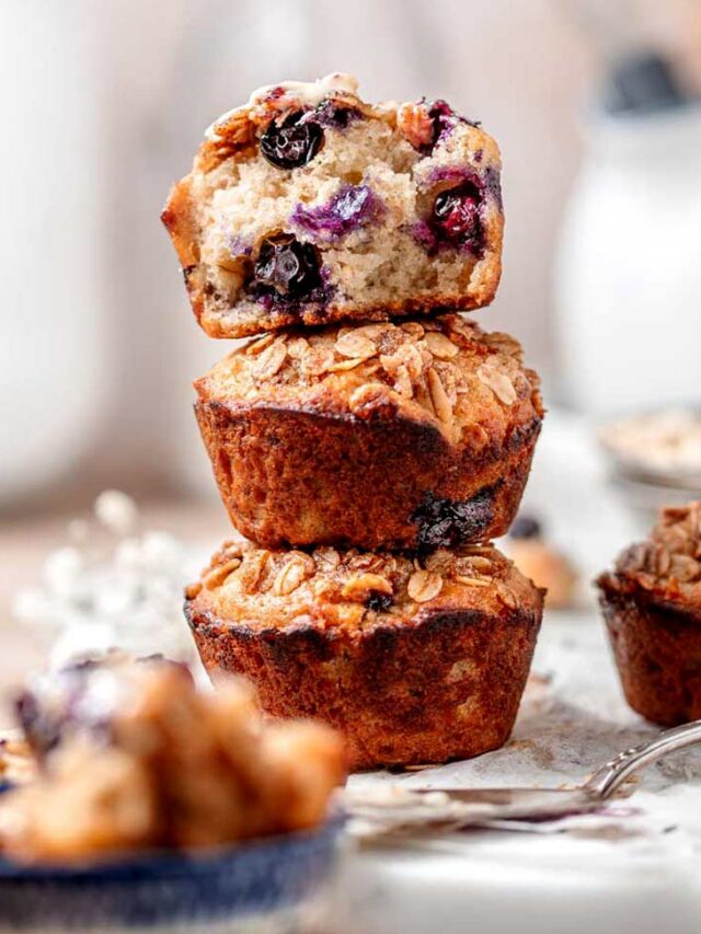 banana oat muffins in a muffin tin