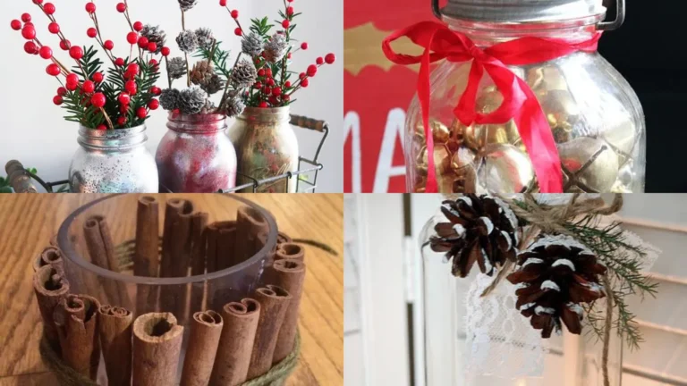 30+ Stunning Christmas Mason Jar Centerpiece Ideas
