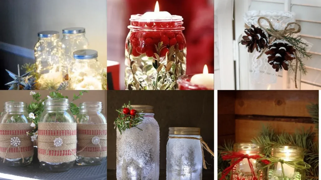 30+ Stunning Christmas Mason Jar Centerpiece Ideas