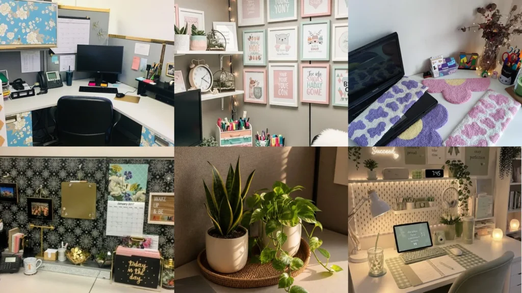 20 Cubicle Desk Decor Ideas With Plants, Color and Cute Details