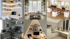 20 Home Office Corner Desk Ideas With Pretty Shelves and Clever Storage