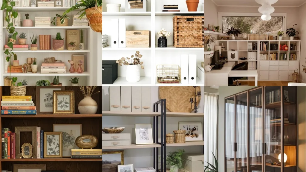 20 Home Office Shelf Styling Ideas With Books, Plants and Pretty Details