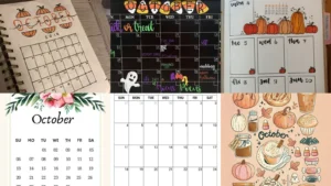 20 October Calendar Ideas With Pumpkins, Ghosts and Fall Doodles