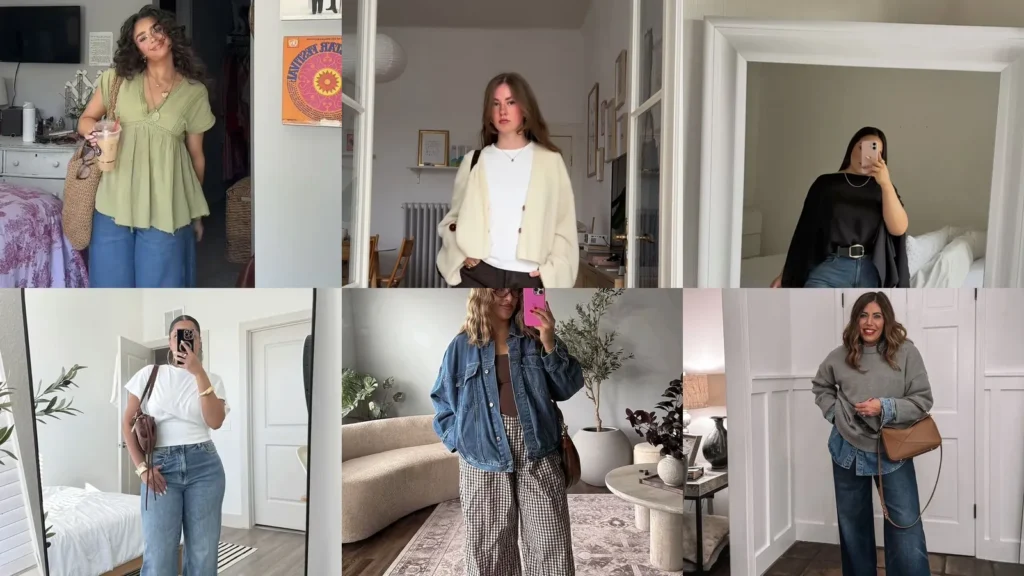 20 Wide Leg Jeans Outfits for Apple Shape Inspiration